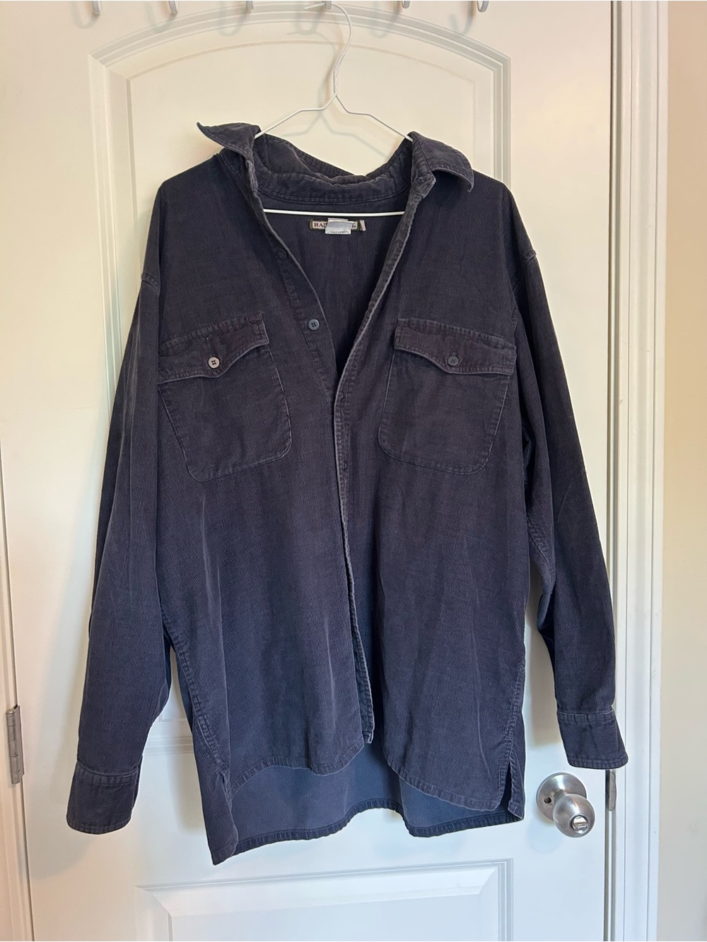 Vintage Rainforest Dark Charcoal/Navy Corduroy Button-Up Shirt